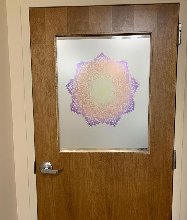 #tbt love a mandala! #frostedvinyl is translucent allowing some light through but blocks enough light for privacy and is printable.