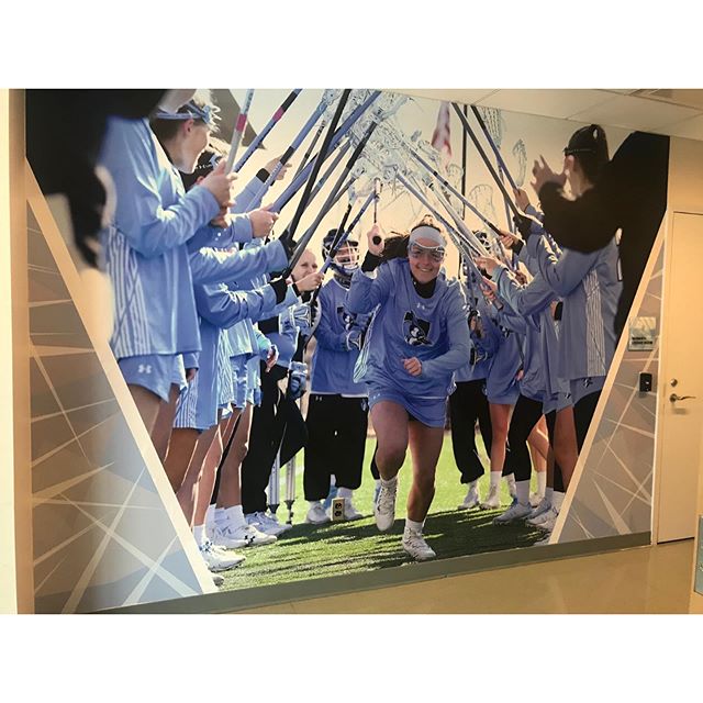 Another wall mural project complete! Super clients @hopkinslacrosse creating motivational spaces for their athletes. Glad to be a part of the process! #wallmural #athleticsignage #vinyl #designprintinstall