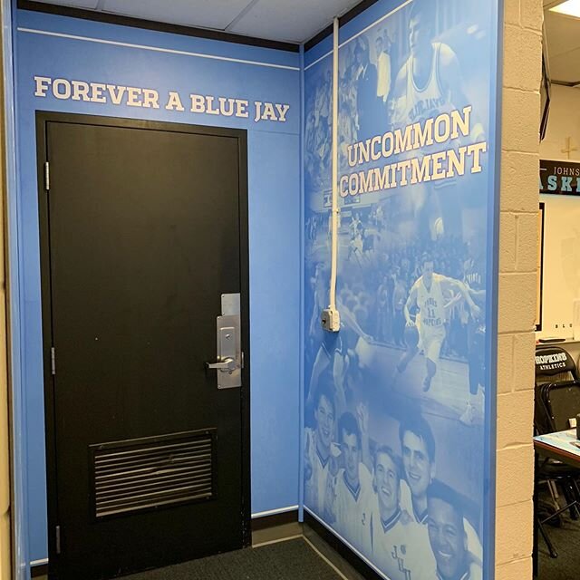 Are you ready to change your space? We work with you from start to finish!! #wallmural #vinyl #wallwrap #designprintinstall #athleticsignage