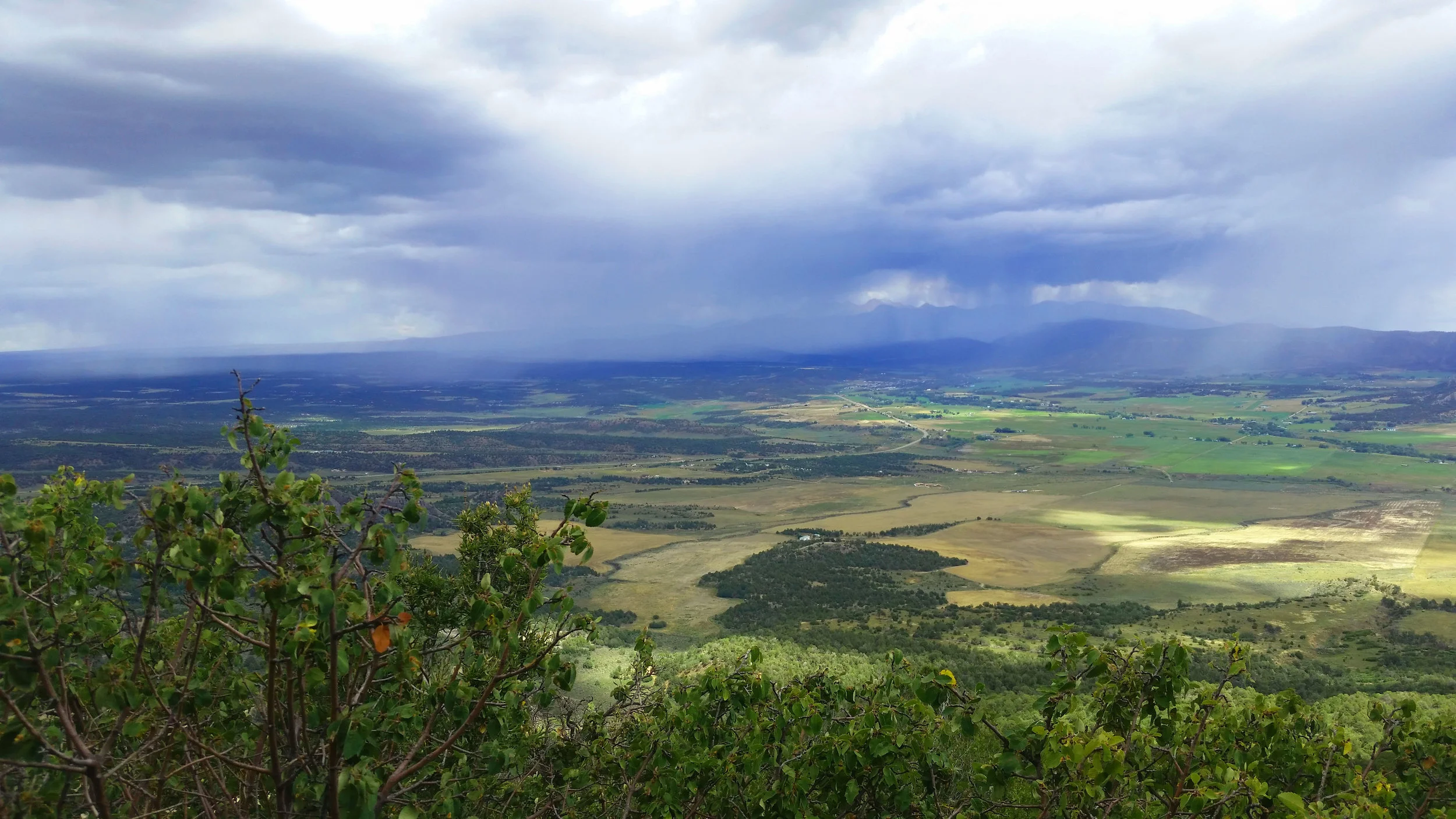 Rainy view from an overlook at Mesa Verde National Park