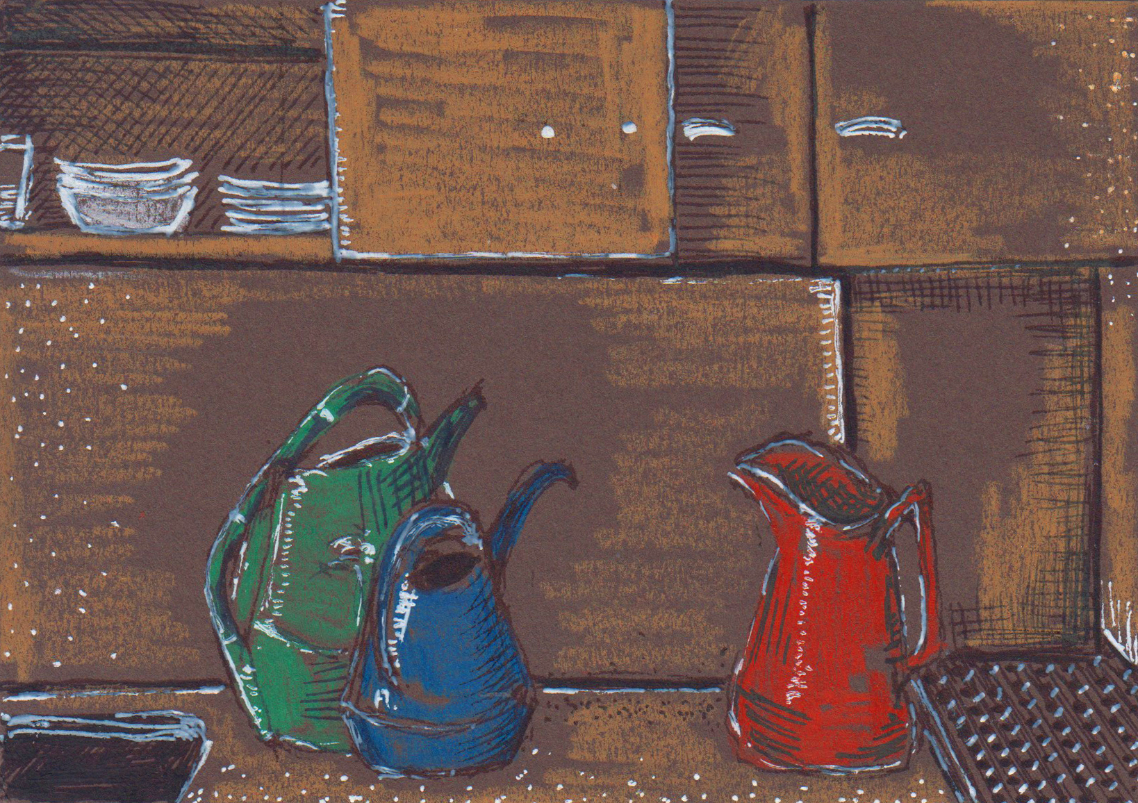 Eleanor_Pritchard_postcard_to_Fallingwater_1 - kitchen with watering cans.jpg