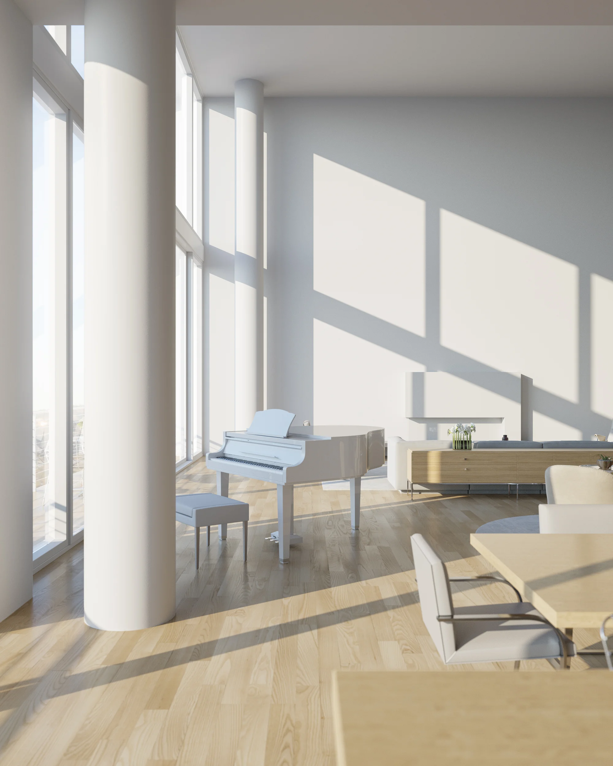 Penthouse Interior Rendering, Beverly Hills CA