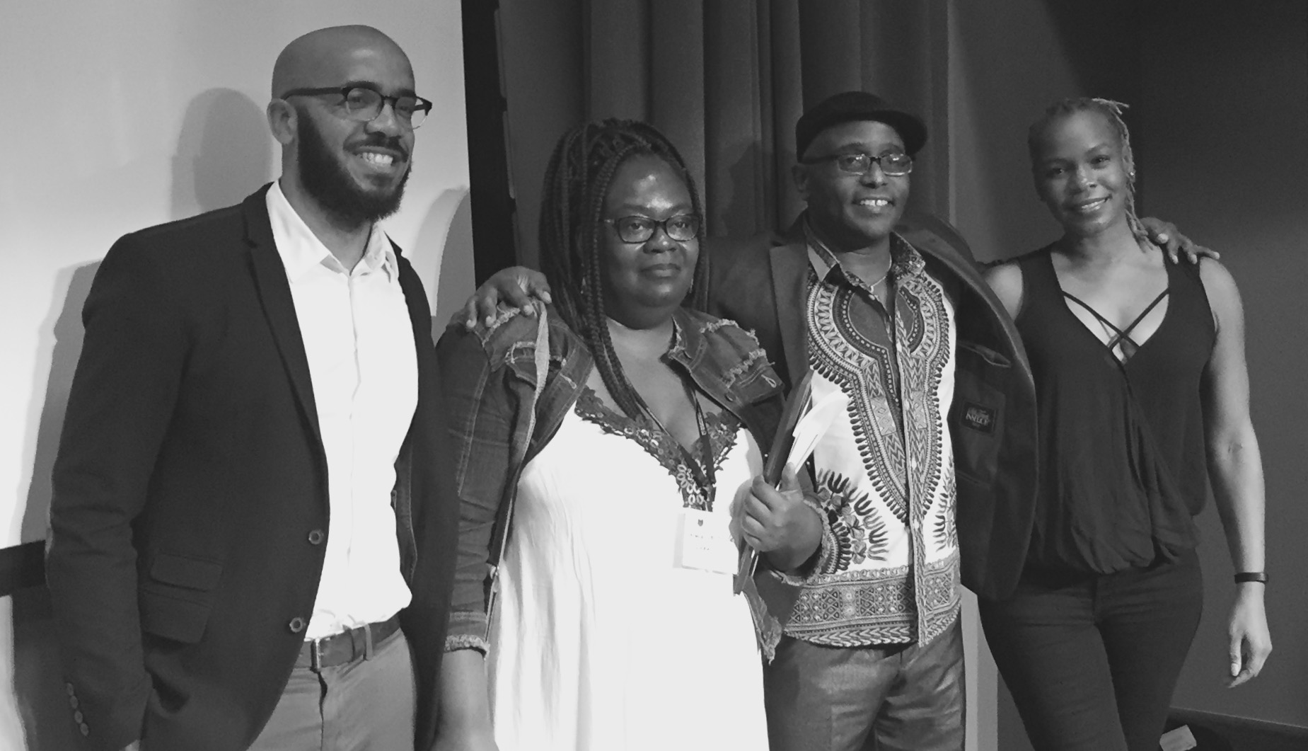  Ferrell with the other BCALA Poetry Awardees—Clint Smith, Jaqueline Nicole Harris, and Tyehimba Jess. 