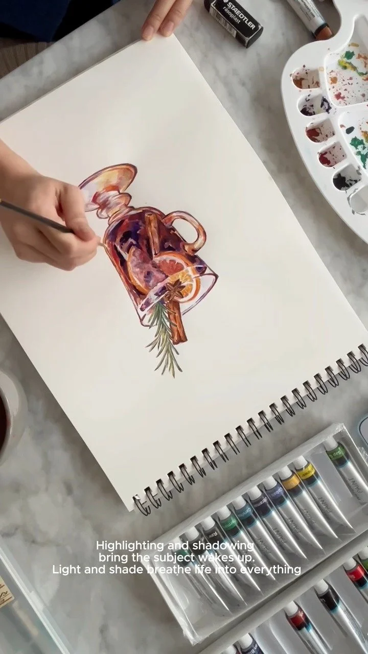 Swipe right to watch the whole process unfold ♡

Painting feels like watching something slowly come to life.

Everything happens in quiet, patient steps.

Thanks for slowing down here with me ♡

#watercolorartist #watercolorpainting
#paintingprocess
