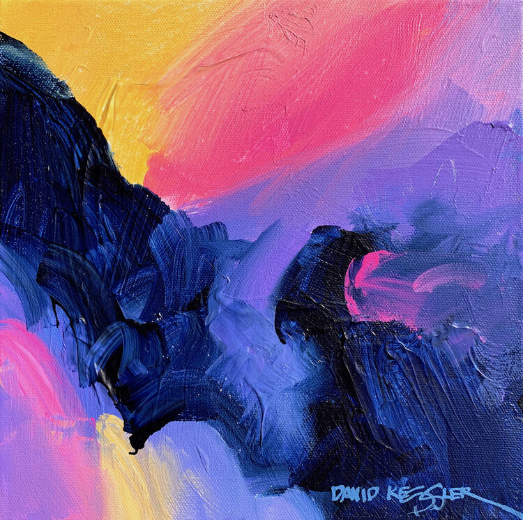 Nocturne 9 10x10x1/2 Acrylic on Canvas-David M. Kessler Fine Art