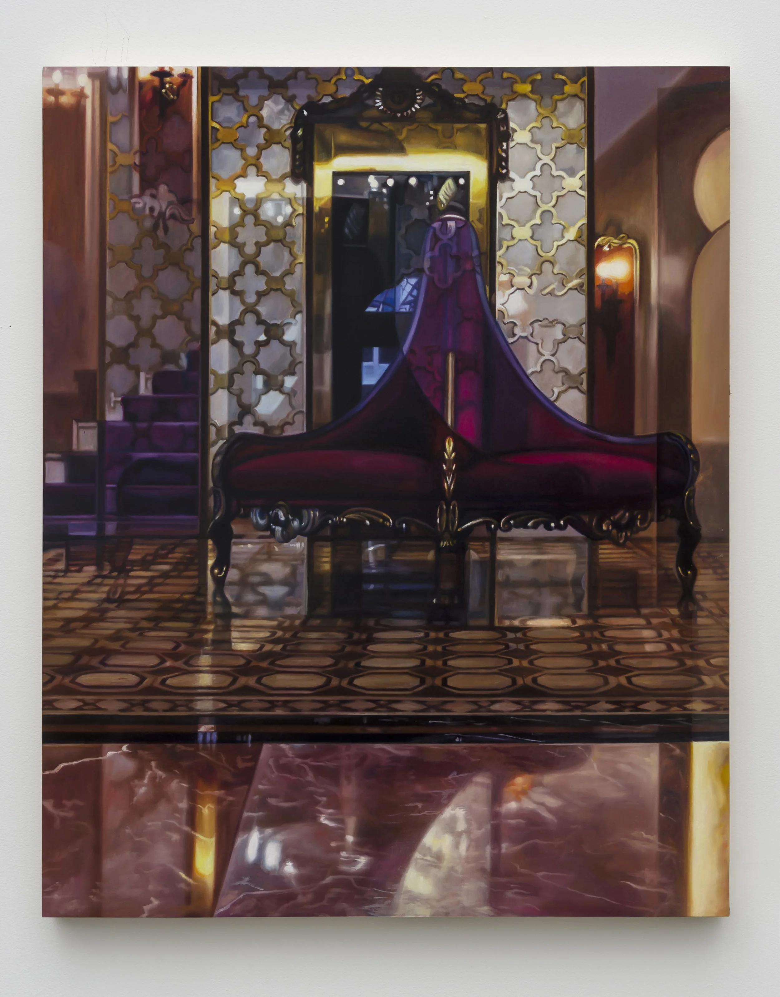 Istanbul Lobby Oil on hardwood panel 40" x 30" 2017