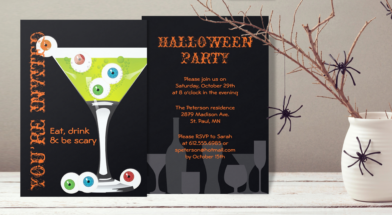Print-on-demand Halloween party card