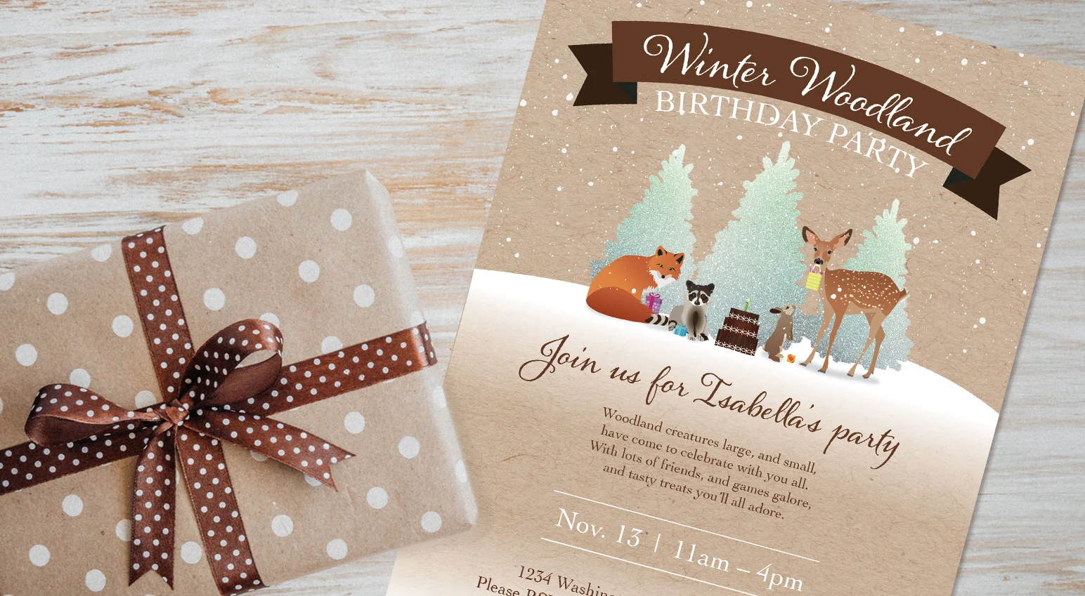 Print-on-demand birthday party invitation