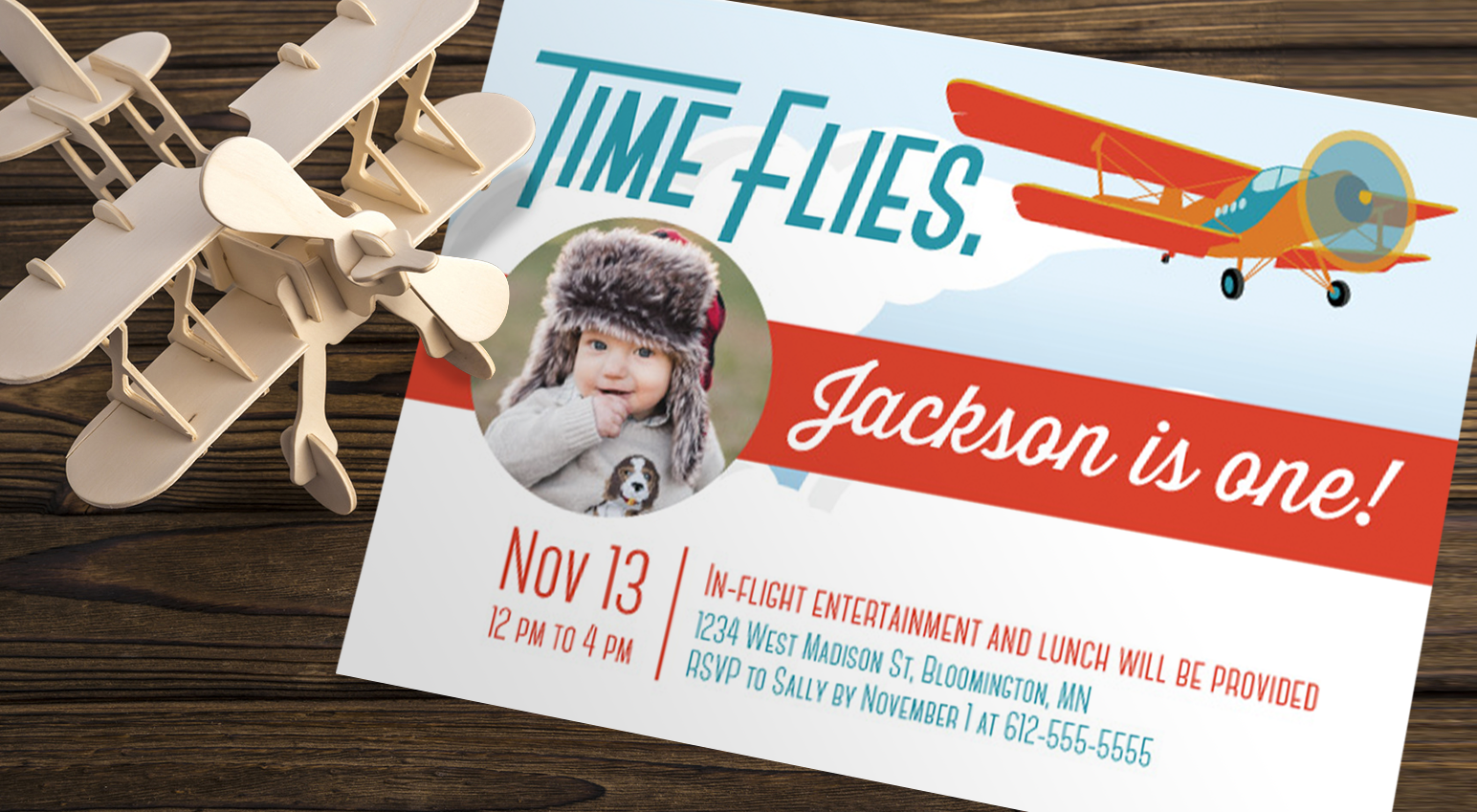 Print-on-demand birthday party invitation