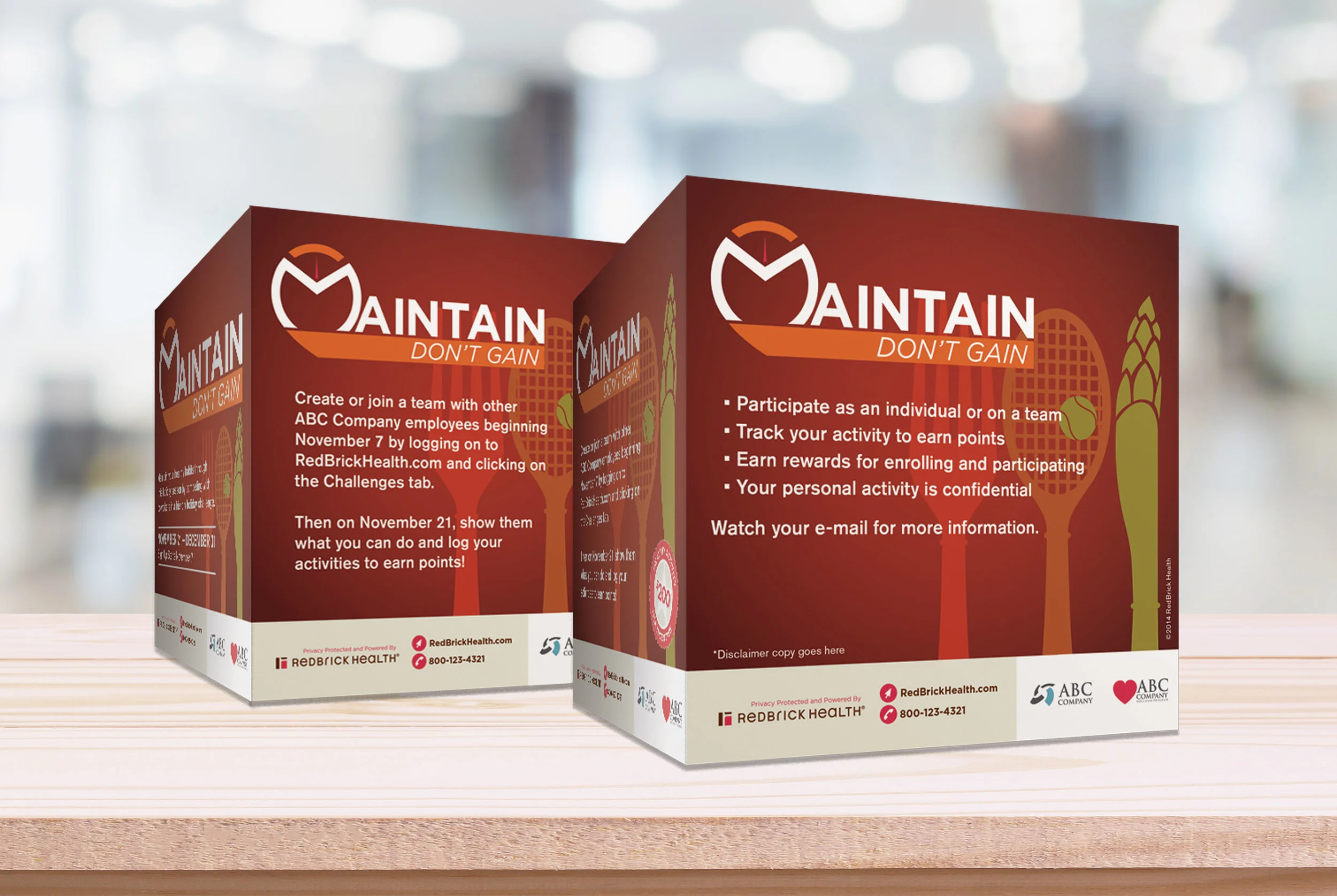 Maintain Don't Gain table tents