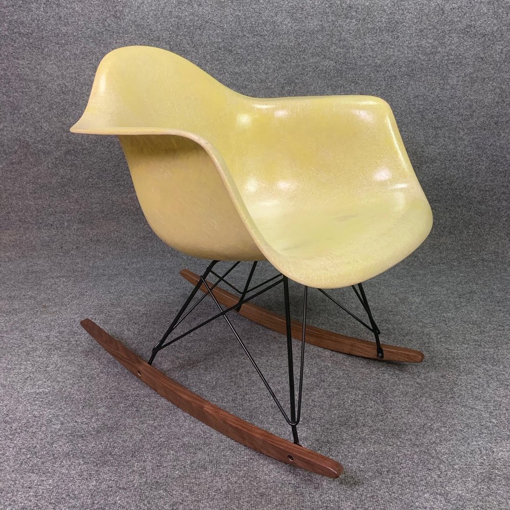 vintage mid century fiberglass rocking chaircharles eames — aymerick  modern