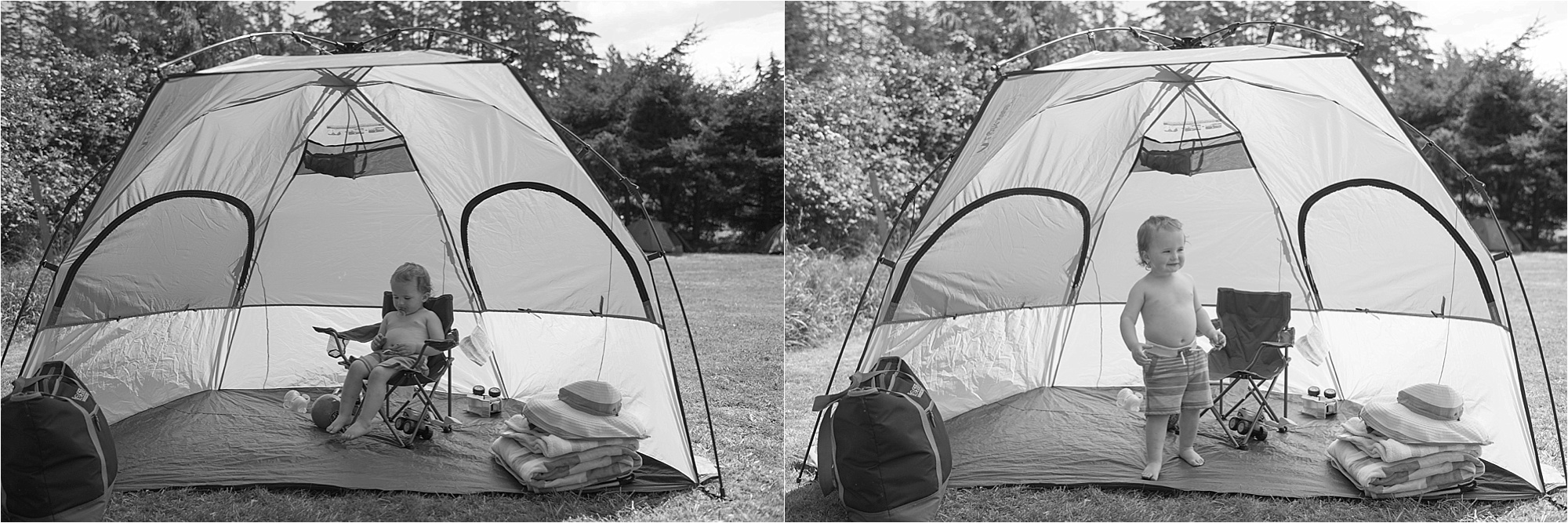 Billy has no problem getting settled at his camp site. 