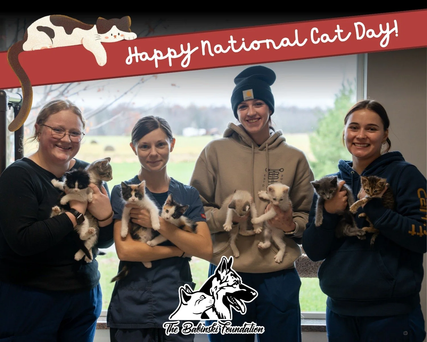 😻 Happy National Cat Day 😻

The Babinski Foundation staff and volunteers are celebrating the shelter cats on this special National Cat Day! We are incredibly grateful for the joy and companionship cats bring into our lives.

If you've been consider