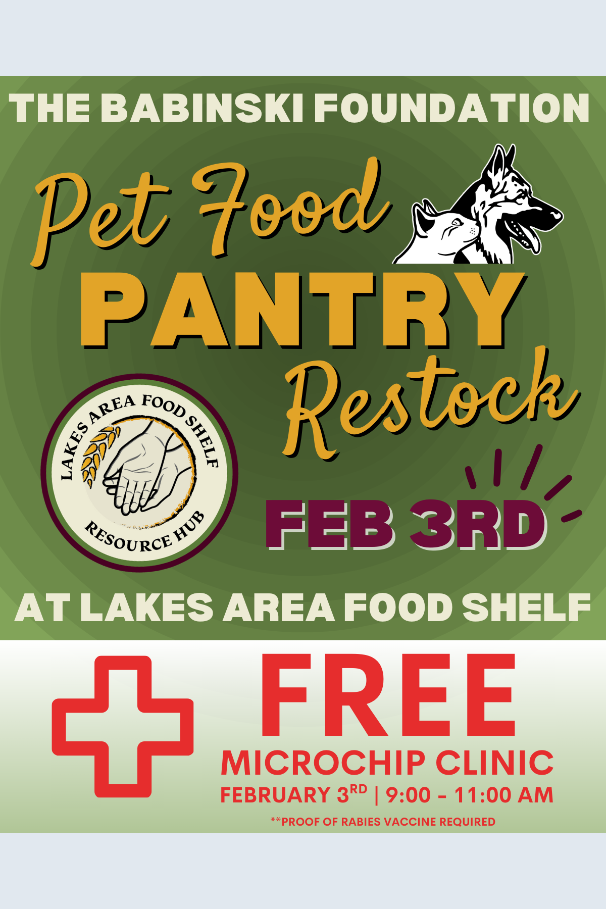 Pet Pantry Restock and Free Microchip Clinic!