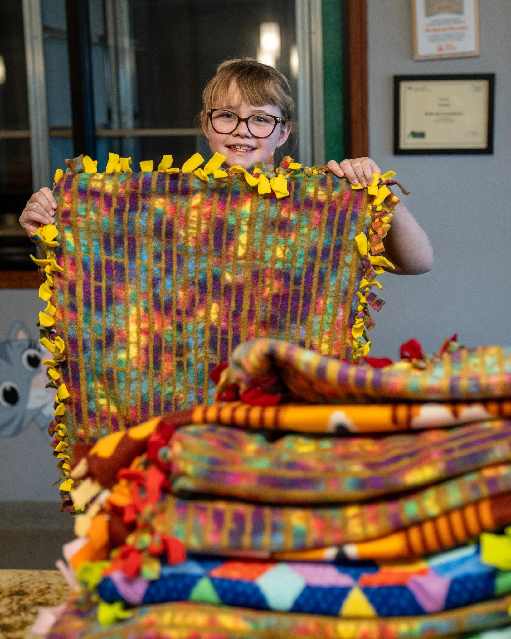 The cats and dogs at The Babinski Foundation are extra cozy today thanks to a young animal activist. She stopped by with a beautiful collection of handmade blankets to keep our furry friends warm and loved!

Please join us in giving a huge THANK YOU 