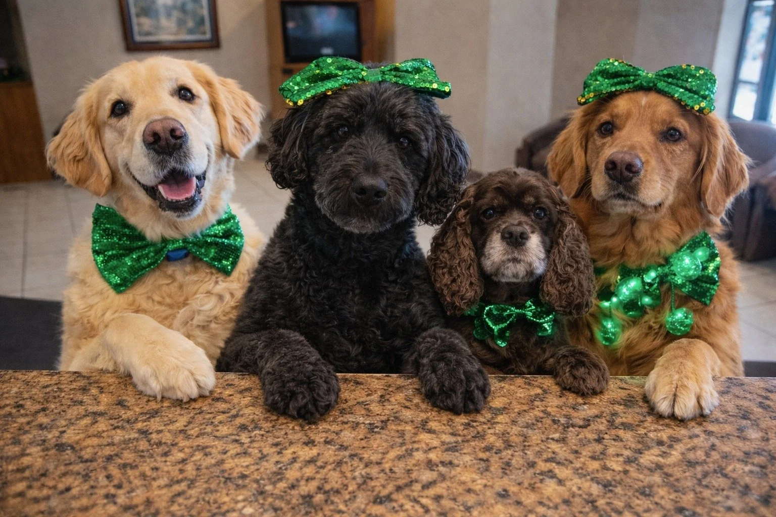 ✨🌈Happy St. Patrick's Day! 🌈✨
Happy St. Paddy&rsquo;s Day from the Babinski Foundation HQ! They have a full office today, including a Babinski alumni, little Hershey. How lucky that every day is bring your dog to work day! 🐕✨