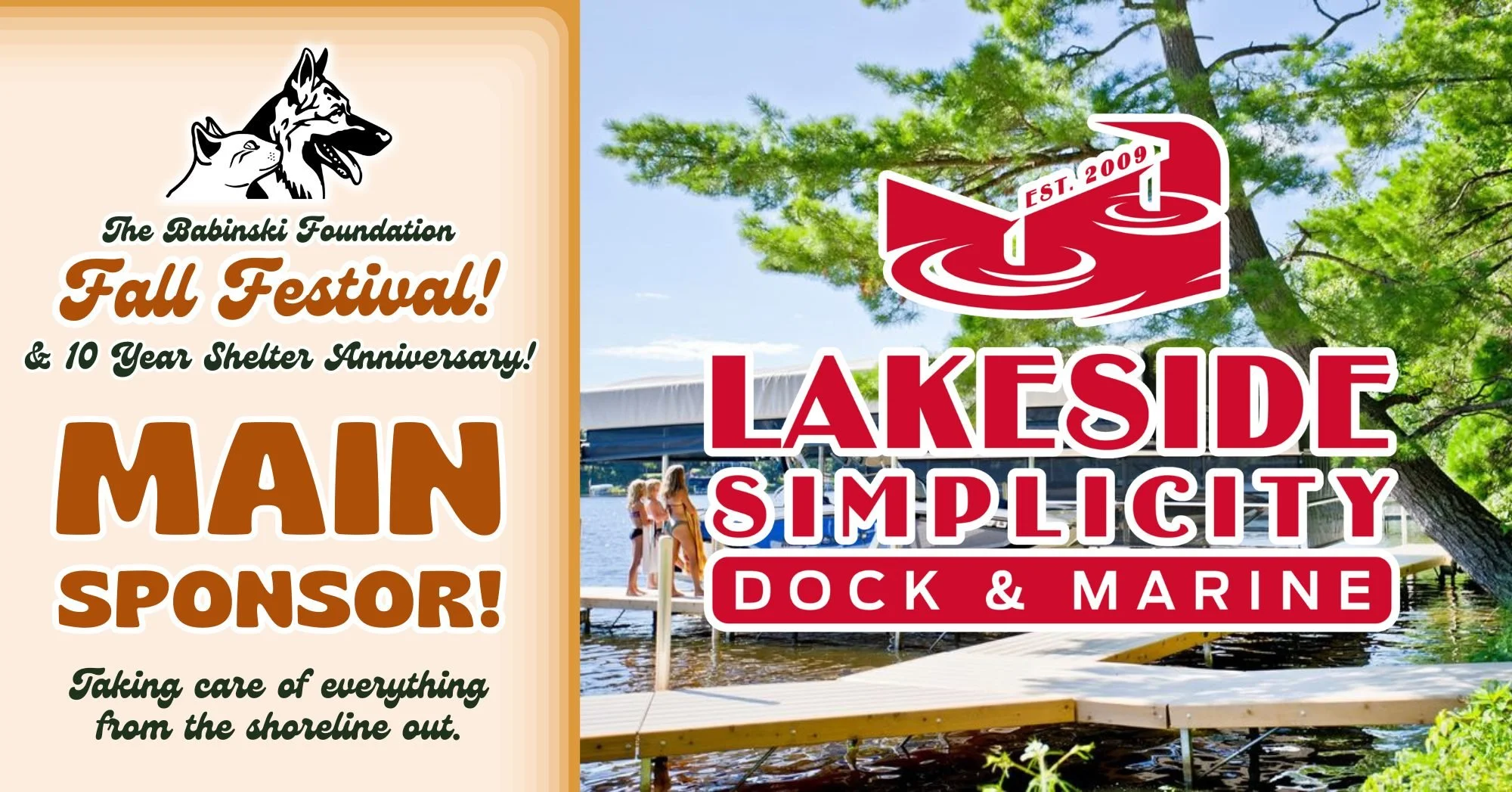 We are absolutely thrilled to announce @lakesidesimplicity as our Main Sponsor for this year's Fall Festival! 🍂🐾

Based in Pequot Lakes, MN, Lakeside Simplicity takes care of everything from the shoreline out, including our community. They stepped 