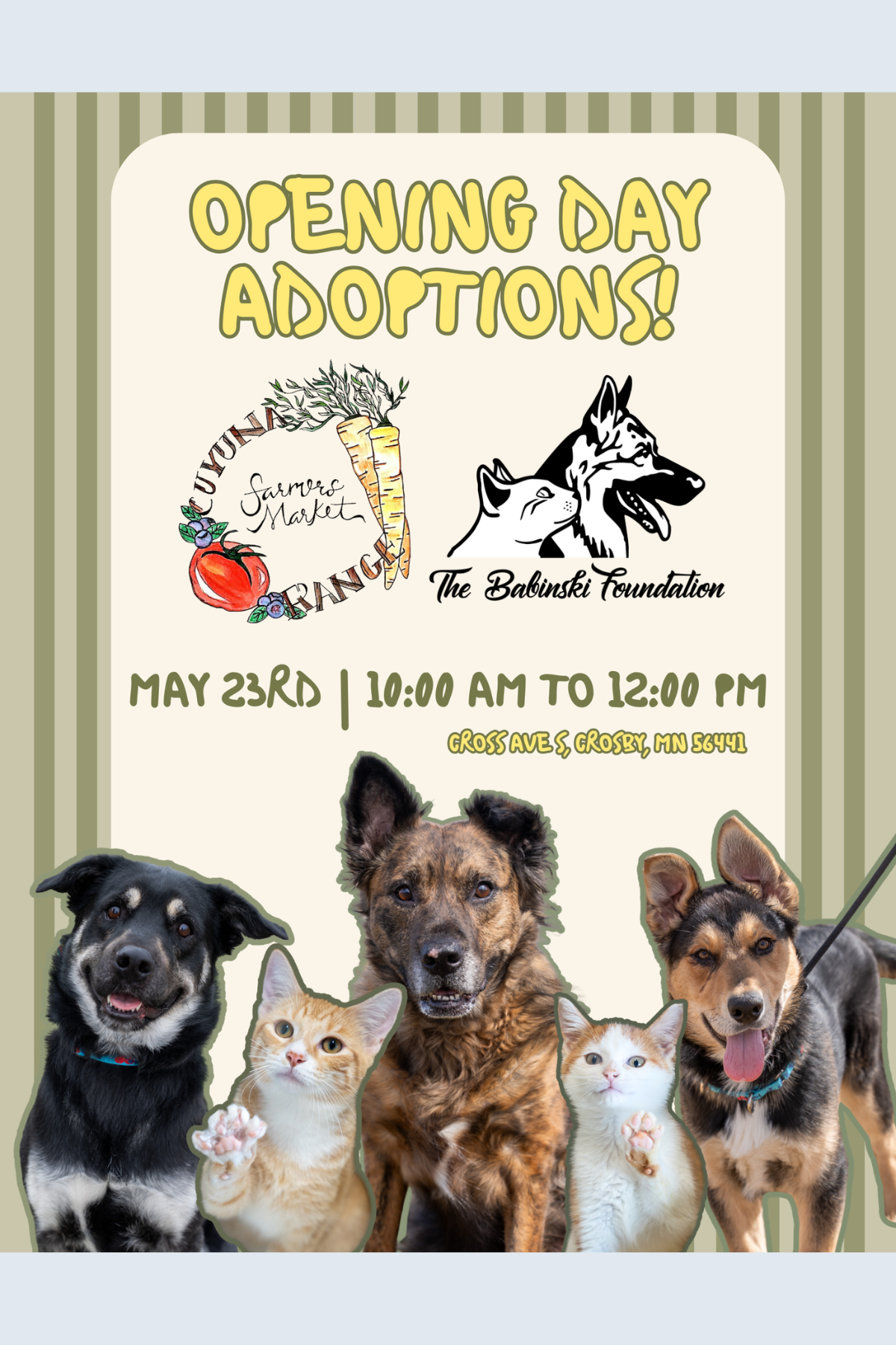 Adoptions at Cuyuna Farmers Market