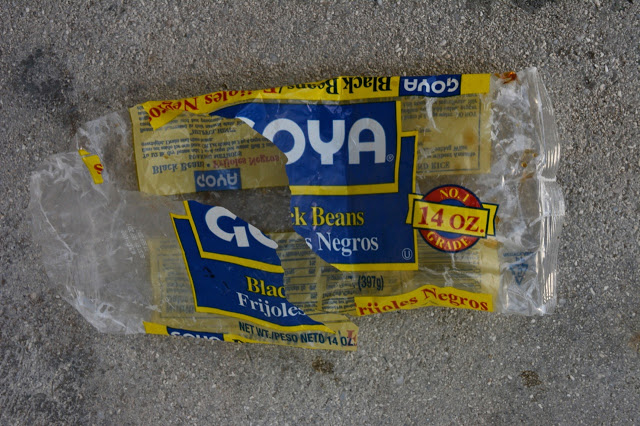 Goya black bean packaging, post-consumption