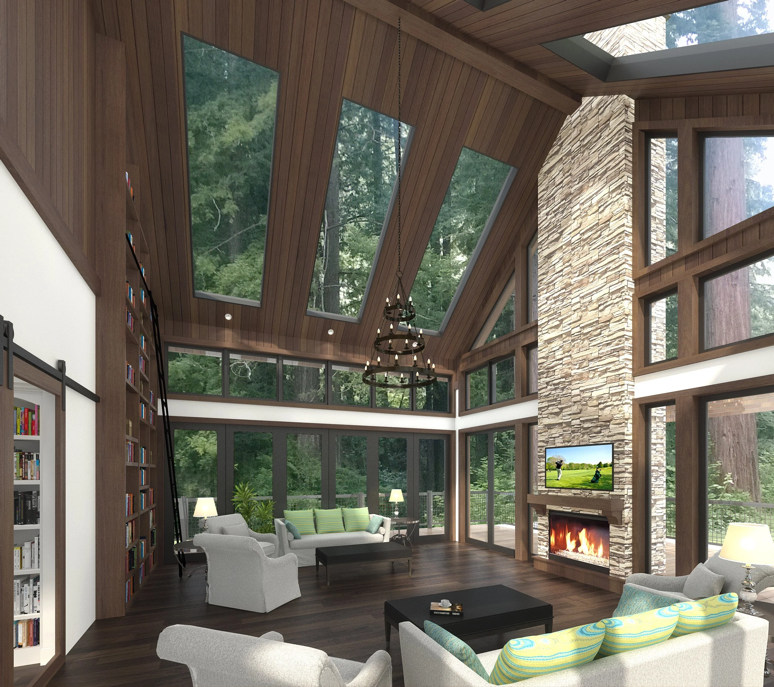 3D rendering of living room