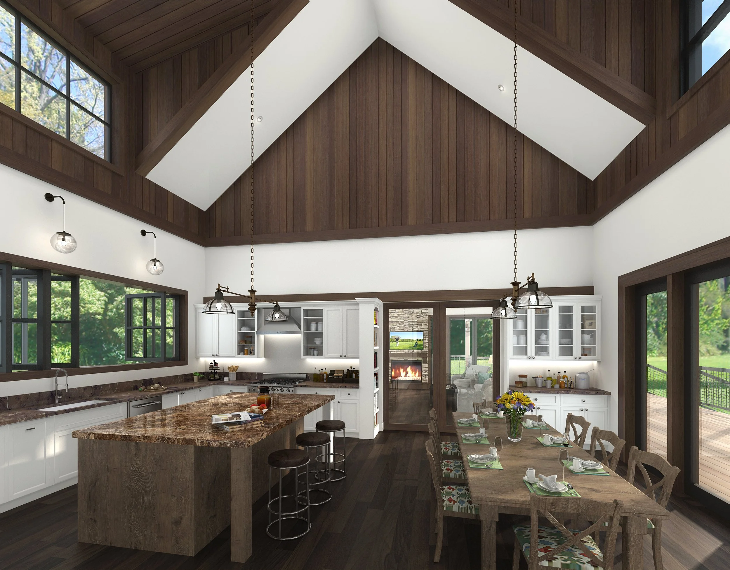 3D rendering of kitchen