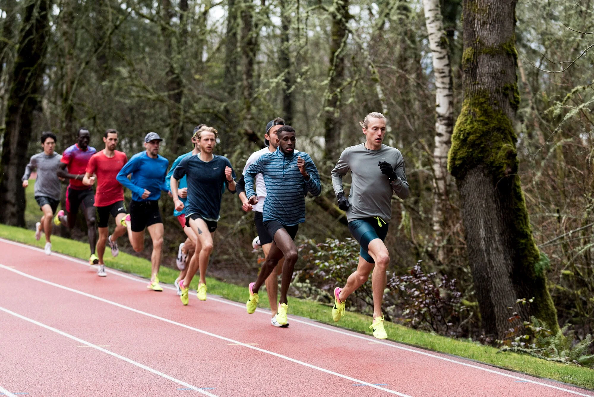 The BU crew doing a tuneup workout on Tuesday.