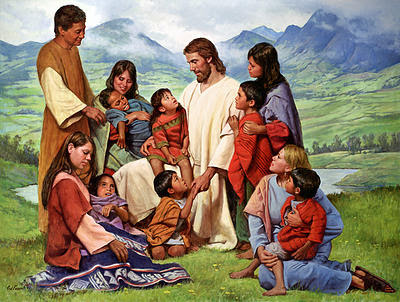 Del Parson Picture of Jesus and Orphaned Children and Volunteers.png