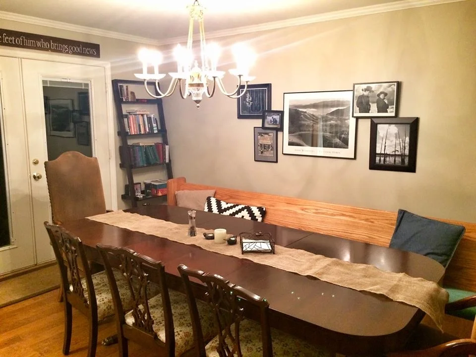 Walt and Eleanor Miner's dining room table, home at last.