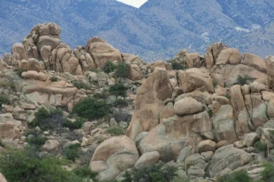 Texas Canyon, AZ with Dragoon Mountains in the background