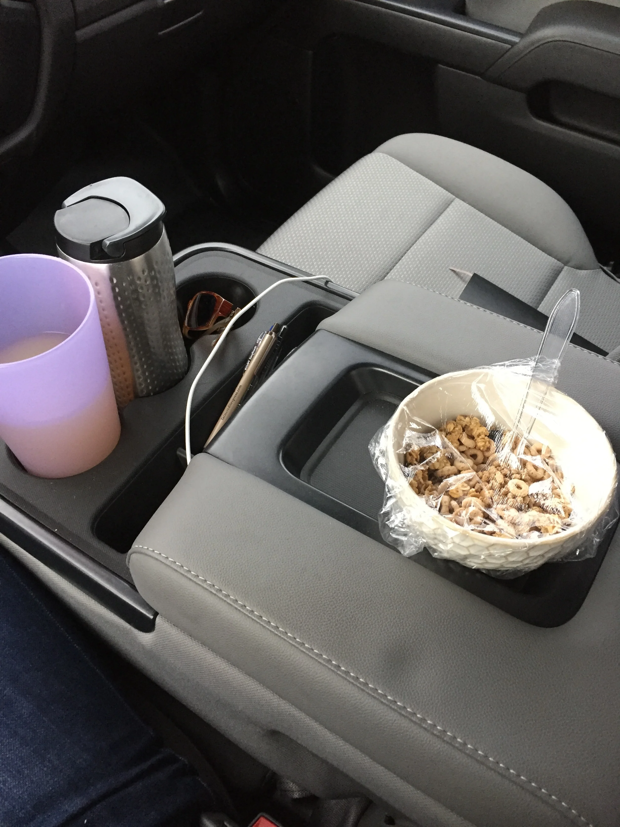 Breakfast on my console. Today's win.