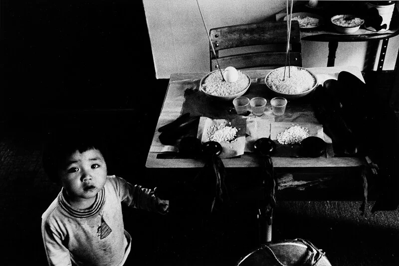Mao Tong in front of Dia Lee's alter. Oshkosh, WI 1985