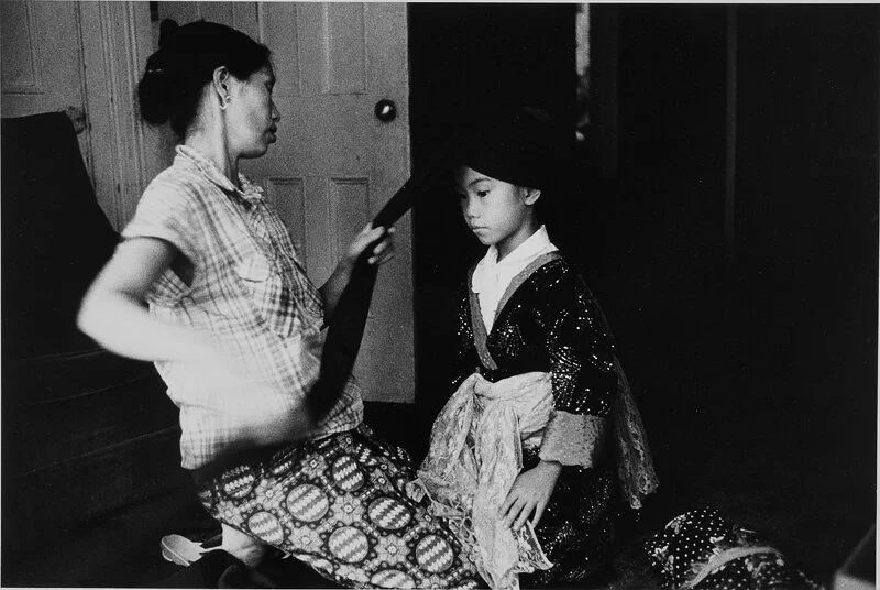 Getting dressed for the photographer. Oshkosh, WI 1989