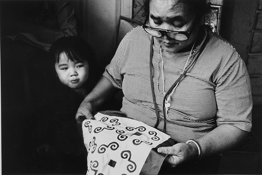 Dia Lee making Pandau & Jaime. Chicago, IL 1983