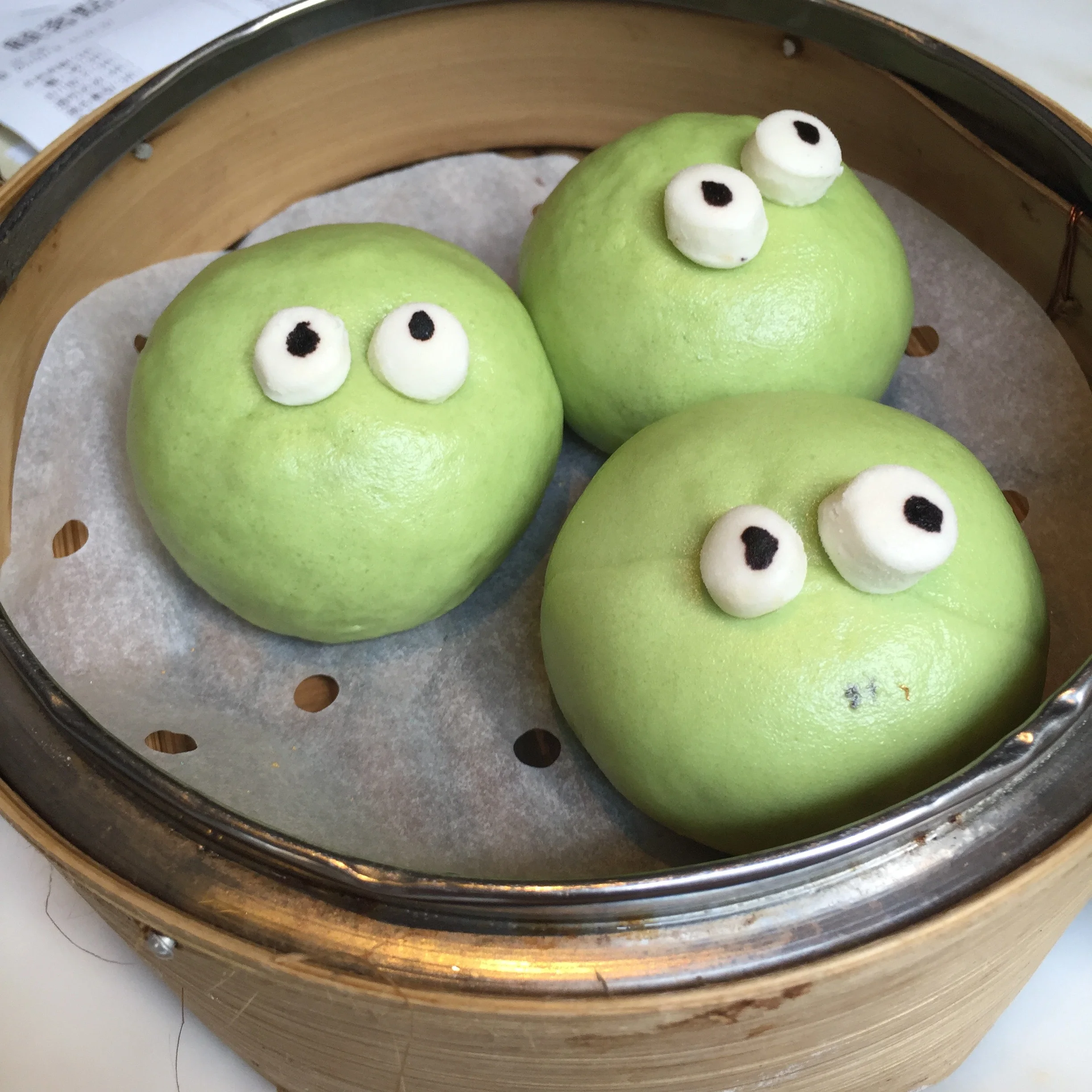 These little green monsters look so cute and friendly, but take a bite and watch them puke matcha 