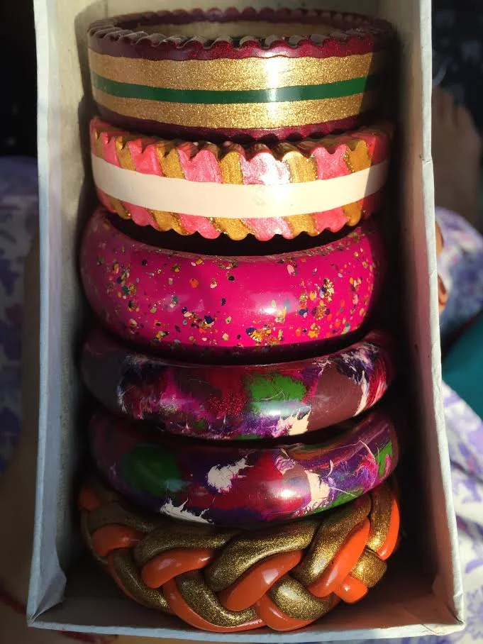 An assortment of lac bangles I picked out in Jaipur