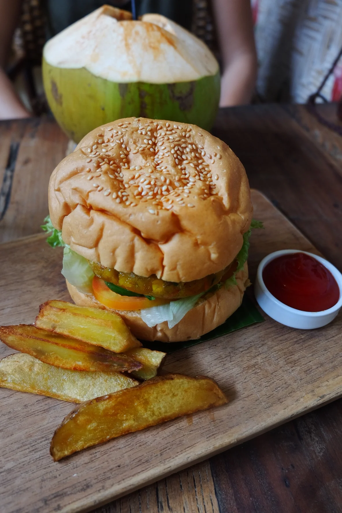 Pumpkin Veggie Burger at Art Kaffe, Ubud