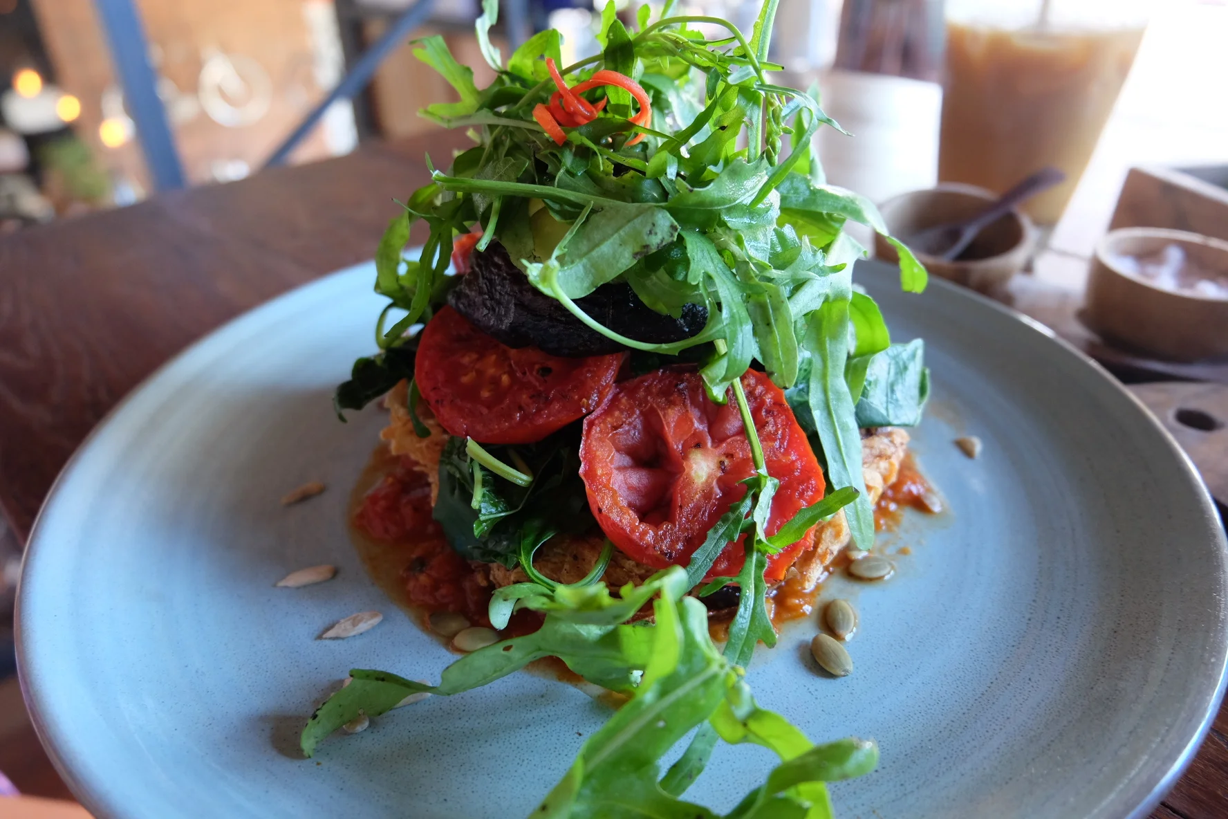 Breakfast Special - Hashbrown stack- at Peloton Supershop, Canggu