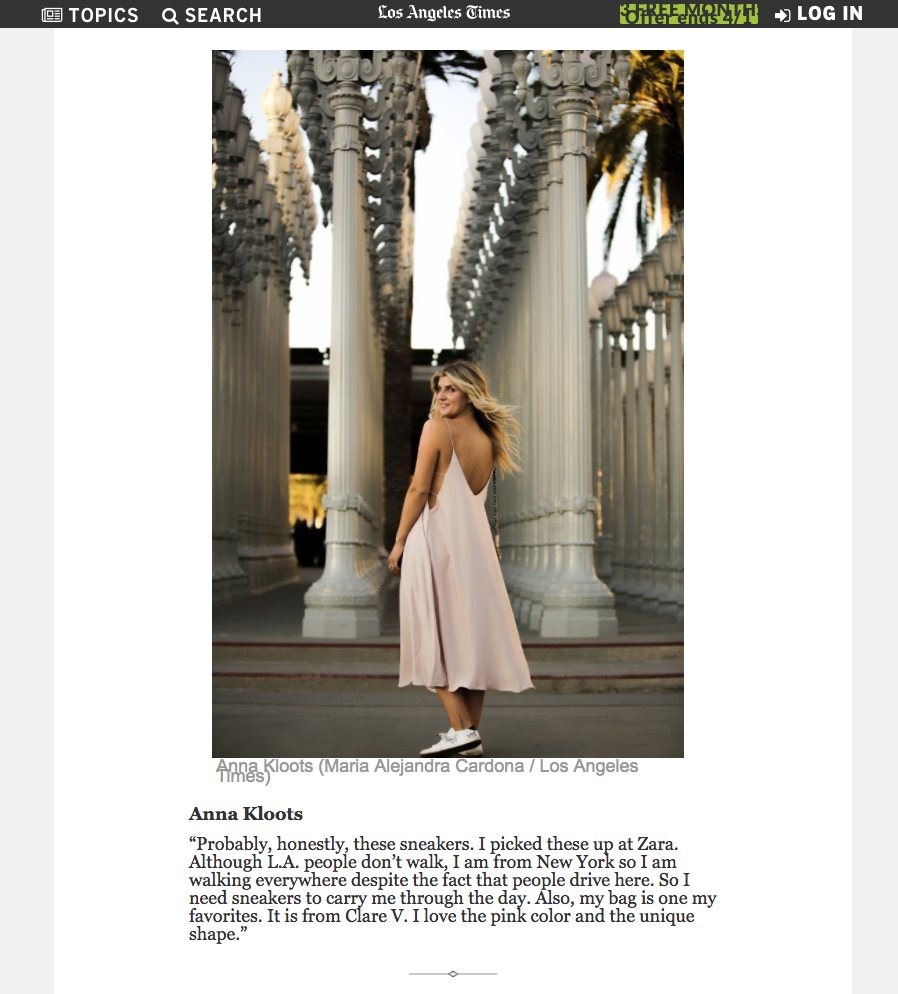 L.A. Street Style: Fashion Moments at LACMA "Urban Light" Installation from L.A. Times March 2018