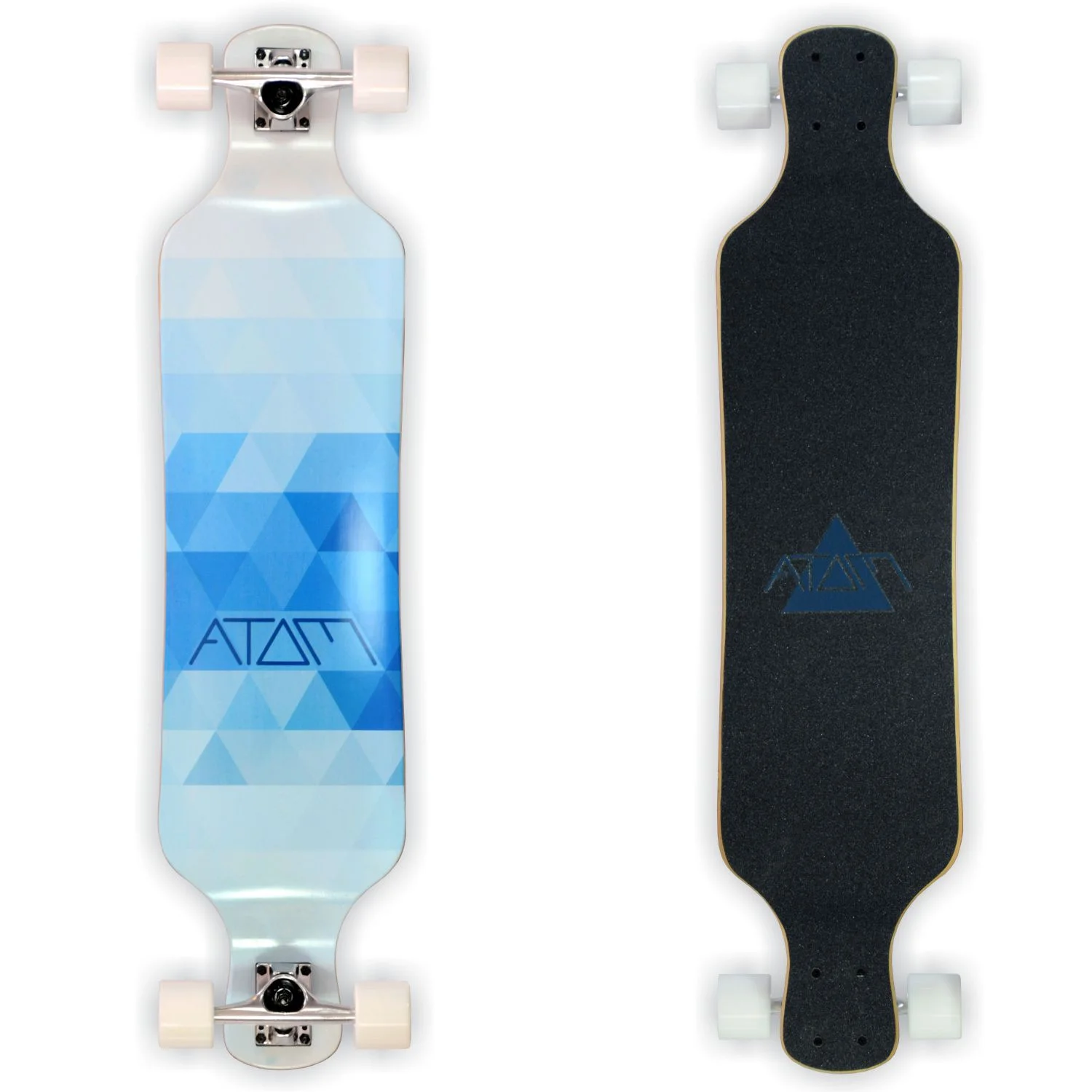 40020 - Atom Drop Deck Longboard - 39 Inch (Blue Triangles)