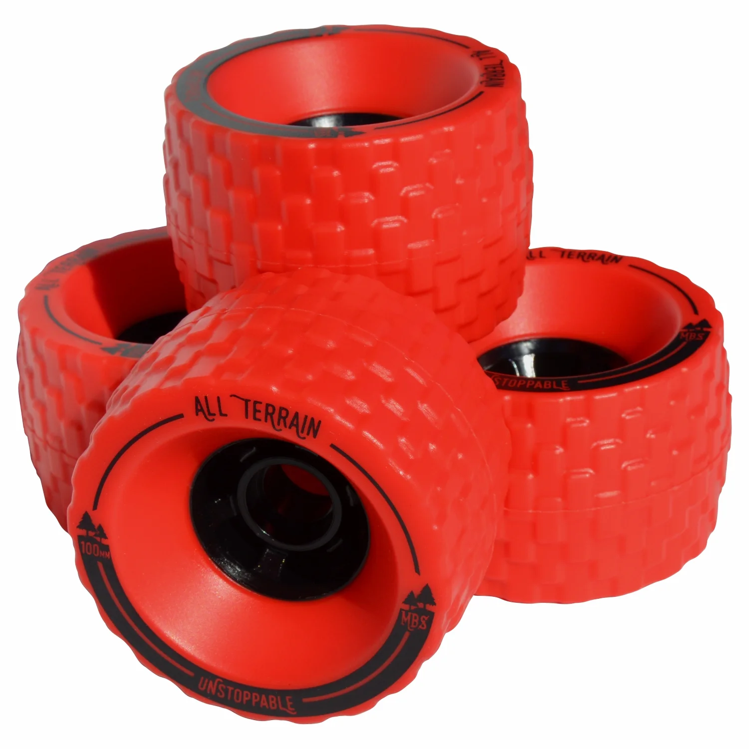 13403 - MBS All-Terrain Longboard Wheels - Red