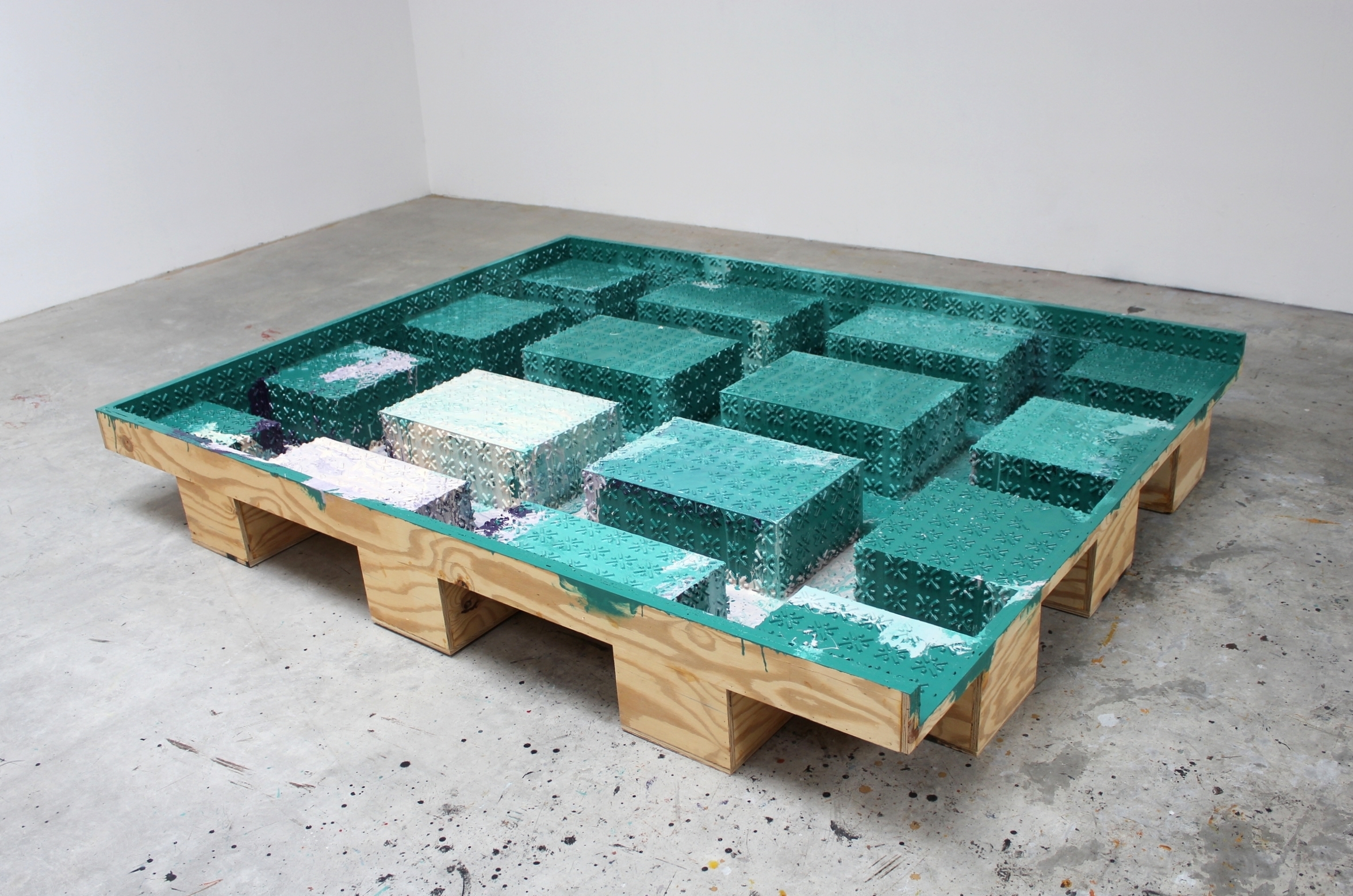  Low Container (Teal Green) 2013 12.25 x 76.5 x 96.5 inches 
