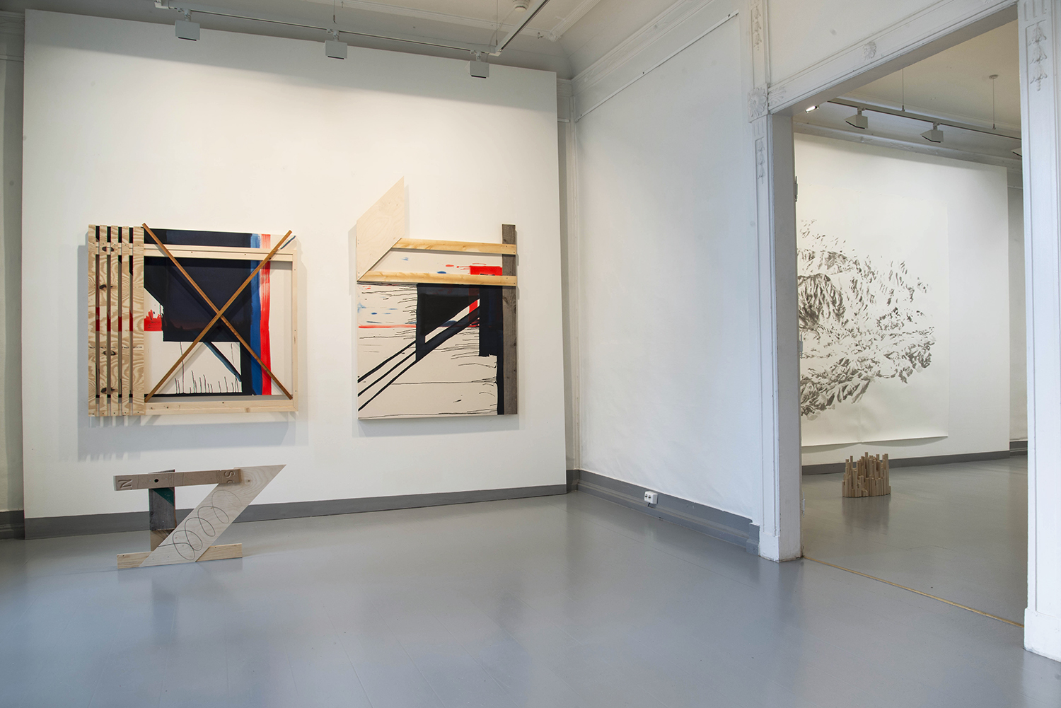 Installation photo from the duo exhibition Logg