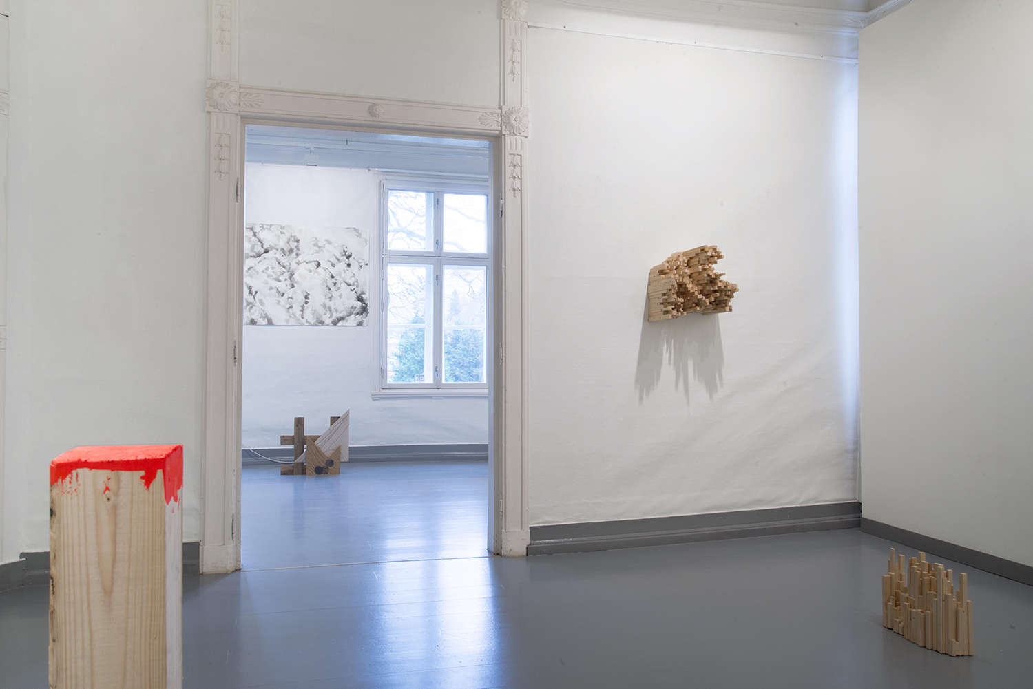 Installation photo from the duo exhibition Logg