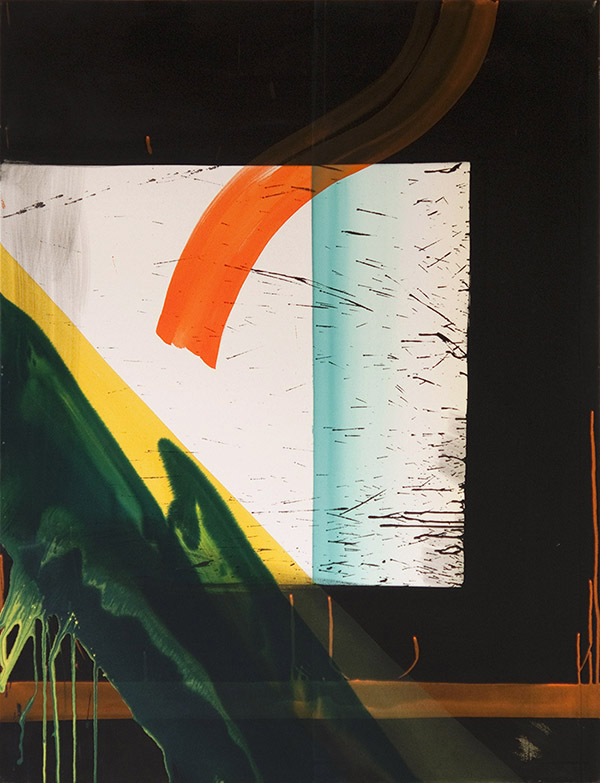 Downpour 2013 acrylic on raw canvas 169 x 130 cm