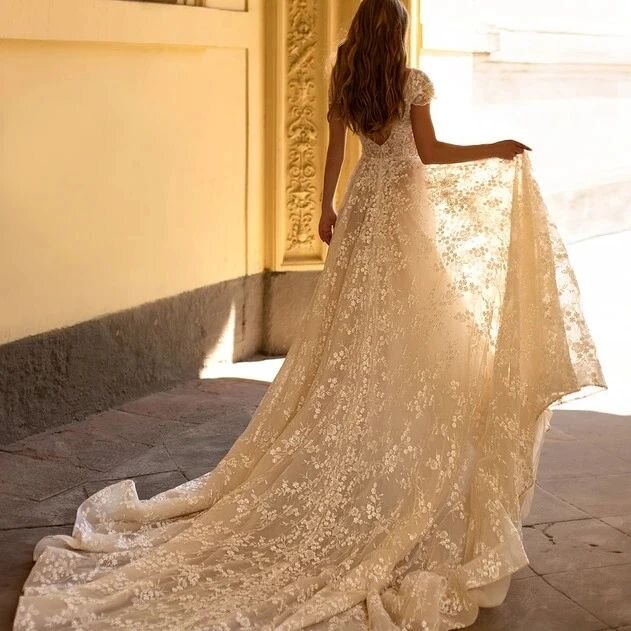 Willow by Wona. The prettiest lace you ever did see.

Book your appointment now via our website www.wynterisabellebridal.com