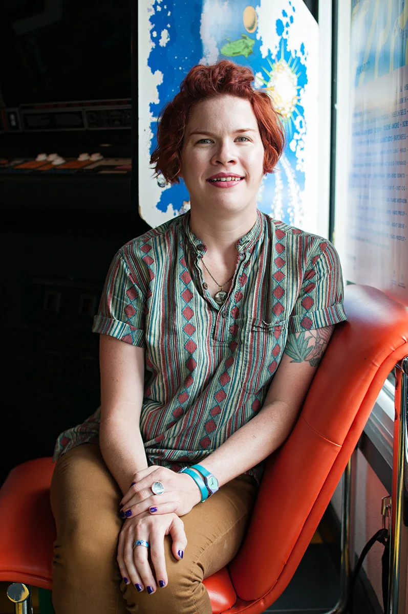 Sarah Beth is a hairstylist at Bird’s Barbershop, and takes public transportation because it improves her quality of life. Her photo was taken at the shop where she works. “I feel like when you’re on the bus, you can smell the roses a little bit instead of feeling like you’re rushing through things. You can actually enjoy just taking a ride and see the city in a different way.”