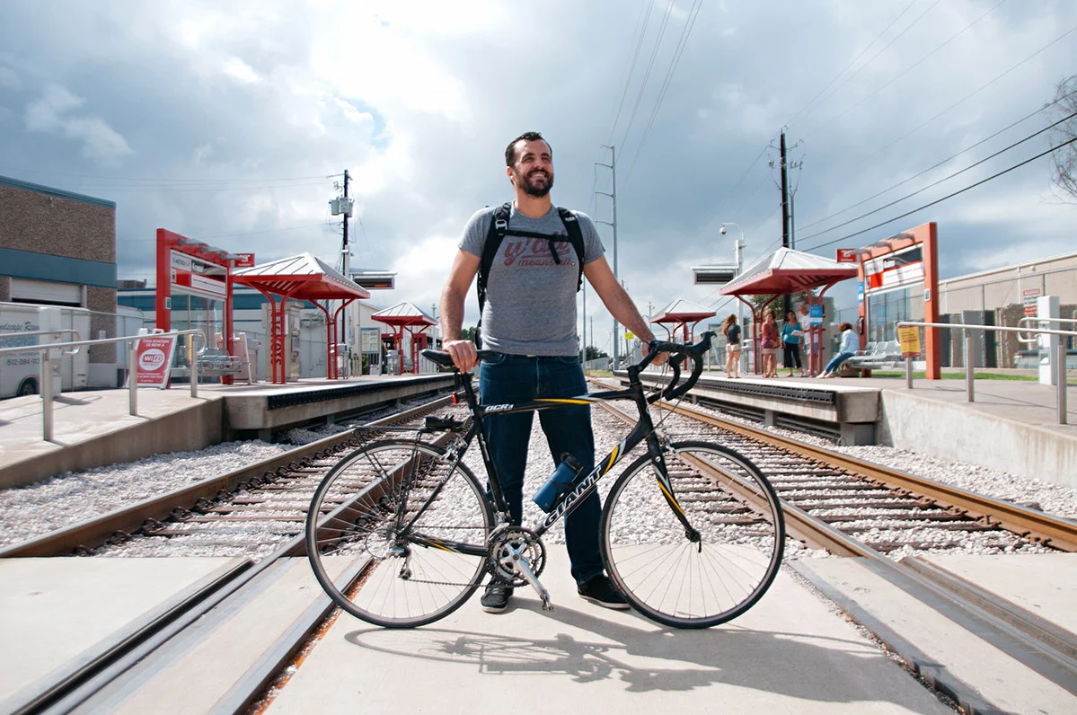 Pedro is a climate scientist. Him and his partner are trying to share one car. He thinks it’s important to set a good example and have a smaller fingerprint on the planet by taking public transportation. His photo was taken on his way to work. “I’m sort of a pessimistic optimist. Things are going to get bad in the next twenty or thirty years, but at some point we’re going to be able to turn it around. Once we have more solar panels, we change our lifestyles, and we use less resources. I think we can do it.”