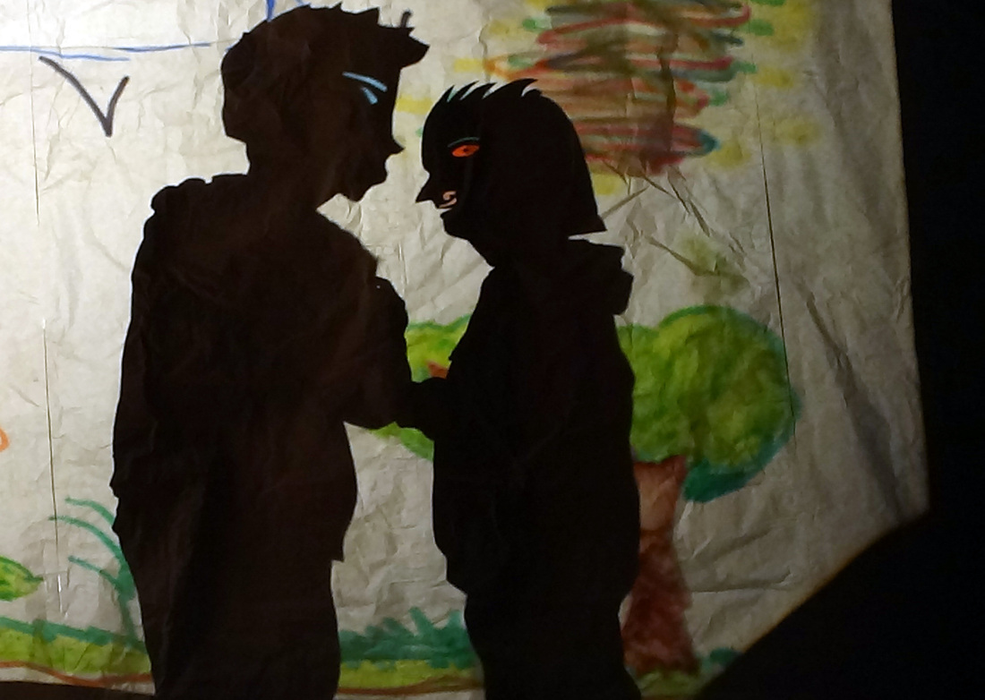   Student shadow play performance  