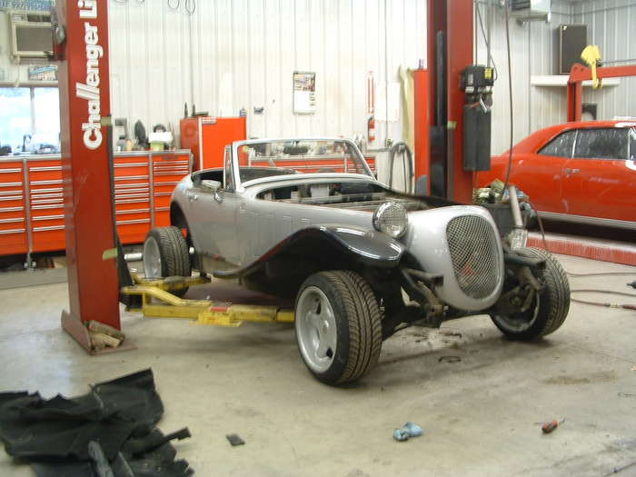 Here you can see the car as it being dismantled