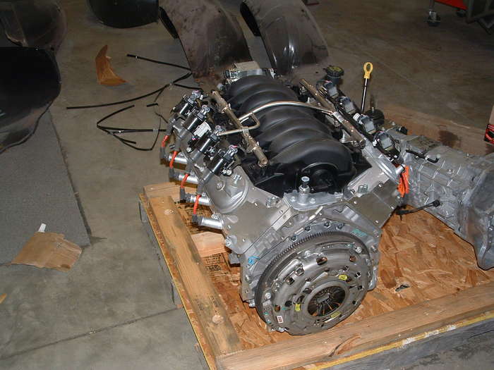 This shows the new clutch installed.